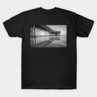 Long exposure of the pier on the sandy beach in Cromer, Norfolk T-Shirt